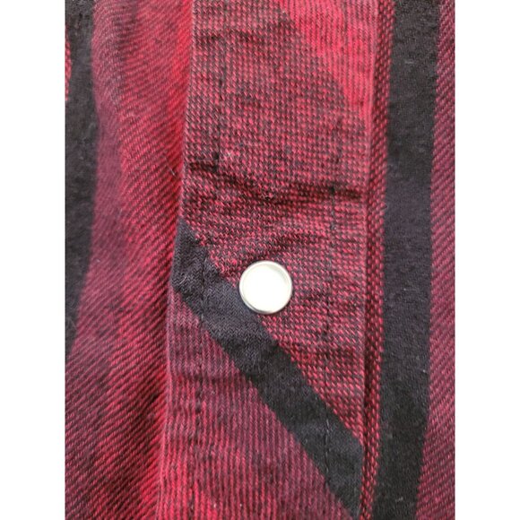 Wrangler Pearl Snap Shirt Mens XXL Long Plaid Flannel Western Cowboy Button Down - Picture 4 of 11